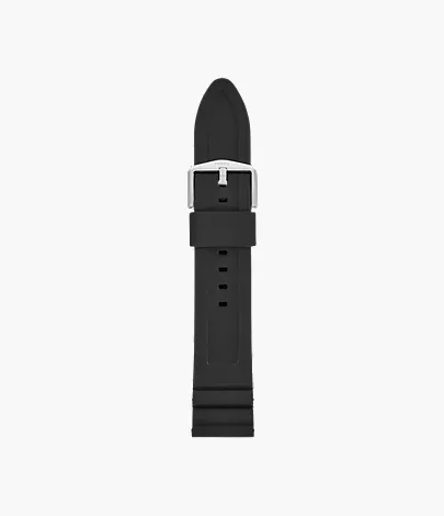 22mm Black Silicone Watch Strap