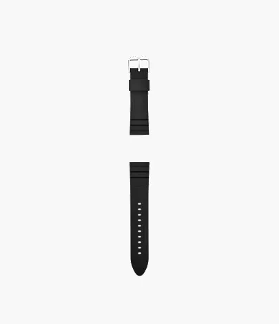 22mm Black Silicone Watch Strap - Image 2
