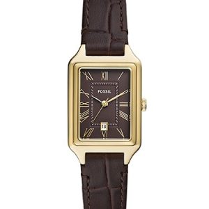 Raquel 23mm Three-Hand Date Brown Croco LiteHide? Leather Watch