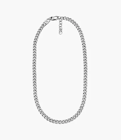Harlow Linear Texture Chain Stainless Steel Necklace - Image 4