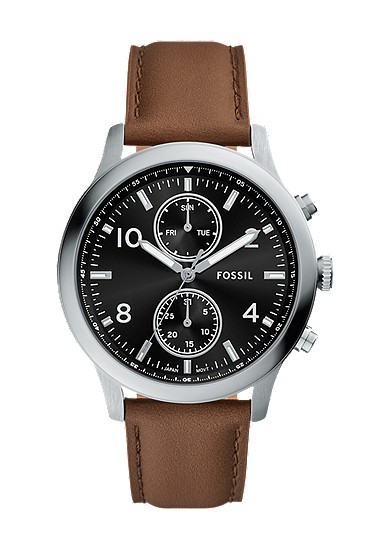 Bennett 45mm Multifunction Brown Leather Watch