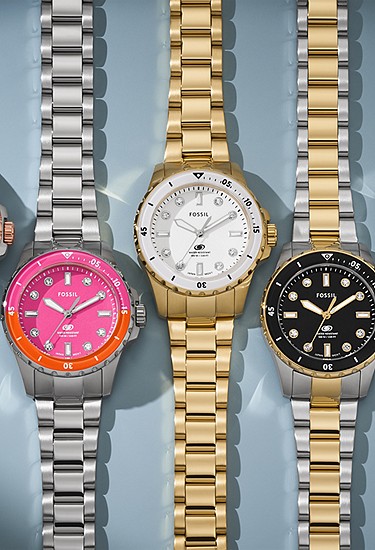 Fossil Blue Dive 36mm Three-Hand Two-Tone Stainless Steel Watch - Image 4