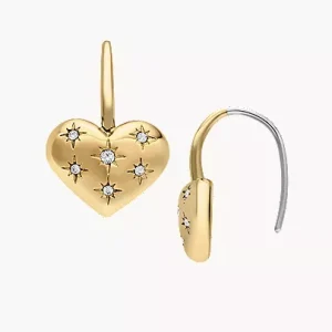 Sadie All My Love Gold-Tone Stainless Steel Heart Drop Earrings