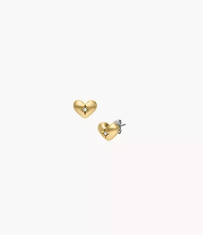 Sadie All My Love Gold-Tone Stainless Steel Heart Stud Earrings - Image 3