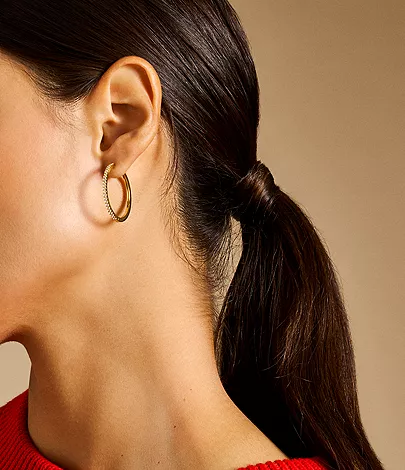 Ellis Pav?? Glitz Gold-Tone Brass Hoop Earrings - Image 2