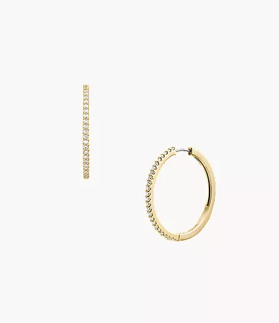 Ellis Pav?? Glitz Gold-Tone Brass Hoop Earrings - Image 3