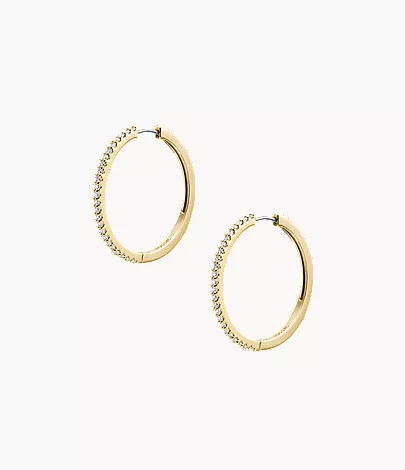 Ellis Pav?? Glitz Gold-Tone Brass Hoop Earrings - Image 4