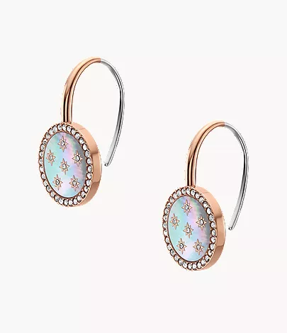 Merrit Northlight Collection Rose Gold-Tone Stainless Steel Drop Earrings - Image 4