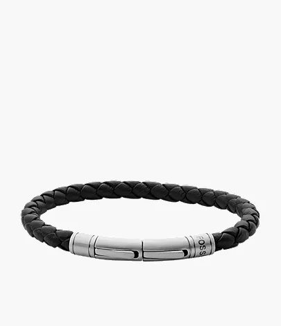 Vintage Woven Casual Brown Braided Leather Bracelet - Image 2