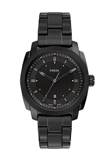 Machine 41mm Three-Hand Date Black Stainless Steel Watch