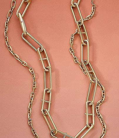 Heritage D-Link Gold-Tone Stainless Steel Chain Necklace - Image 5