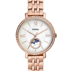 Jacqueline 36mm Sun Moon Multifunction Rose Gold-Tone Stainless Steel Watch