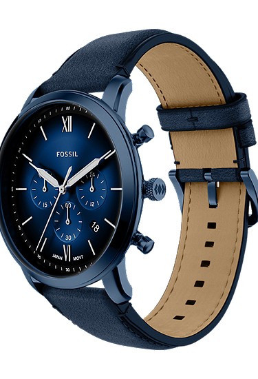 Neutra 44mm Chronograph Navy Leather Watch - Image 8