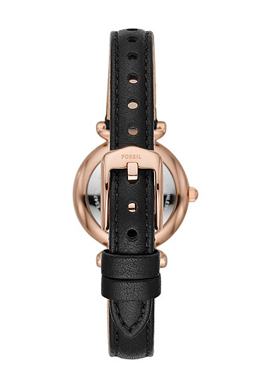 Carlie Mini 28mm Three-Hand Black Leather Watch - Image 2