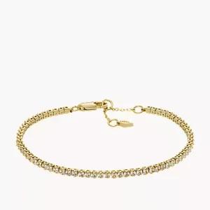 Ellis Pav?? Glitz Gold-Tone Brass Tennis Chain Bracelet