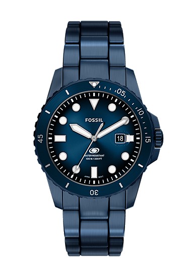 Fossil Blue Dive 42mm Three-Hand Navy Stainless Steel Watch