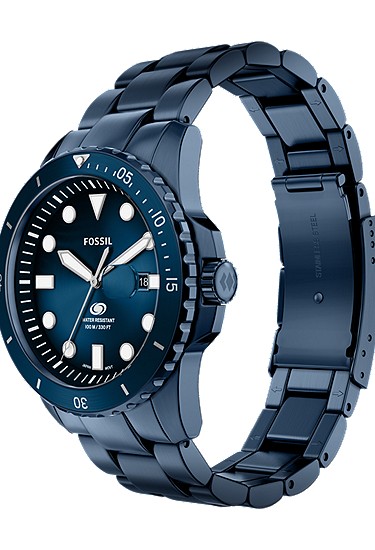 Fossil Blue Dive 42mm Three-Hand Navy Stainless Steel Watch - Image 7