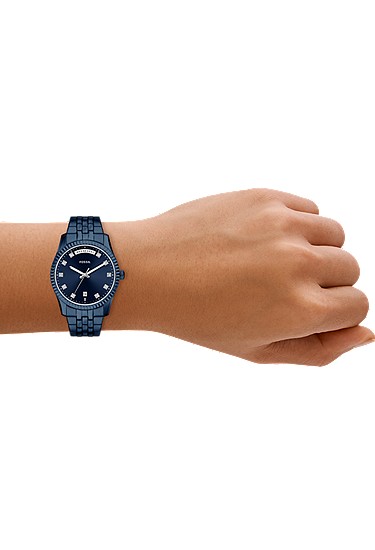 Scarlette 34mm Three-Hand Navy Stainless Steel Watch - Image 3