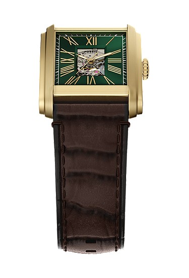 Carraway 30mm Automatic Brown Croco Leather Watch - Image 5