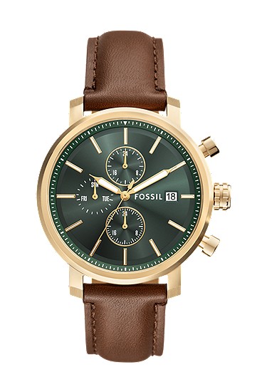 Rhett 43mm Multifunction Brown Leather Watch