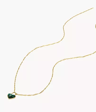 Sutton Modern Meadows Reconstituted Malachite Heart Pendant Necklace - Image 3