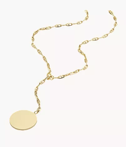 Heritage D-Link Gold-Tone Stainless Steel Y-Neck Necklace - Image 3