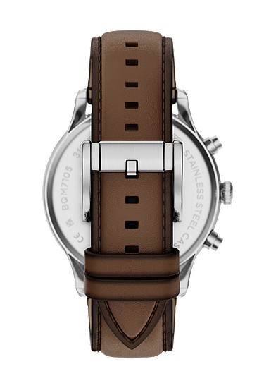 Bennett 45mm Multifunction Brown Leather Watch - Image 3