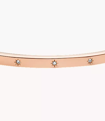 Sadie Shine Bright Rose Gold-Tone Stainless Steel Bangle Bracelet - Image 2