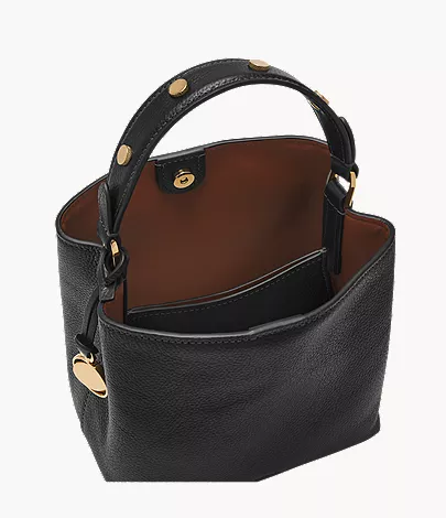 Jessie Leather Small Bucket Crossbody Bag - Image 3