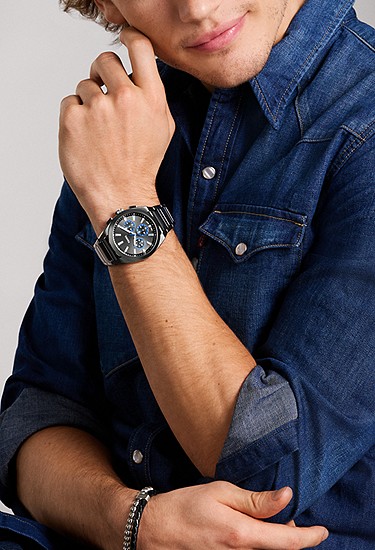 Everett 44mm Chronograph Smoke Stainless Steel Watch - Image 2