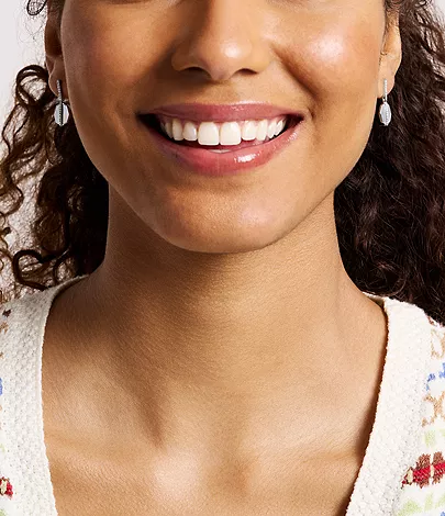 Merrit Timeless Mother Of Pearl Silver-Tone Stainless Steel Drop Earrings - Image 5