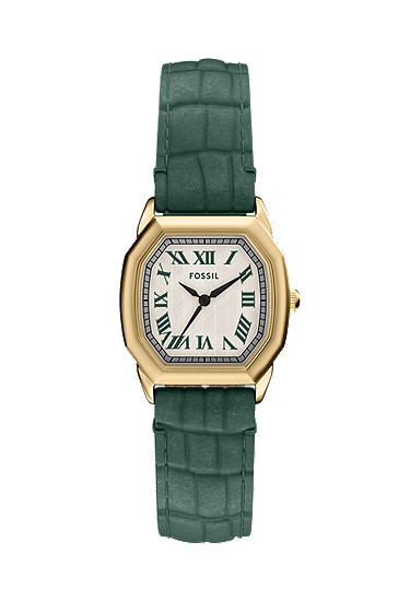 Harlow 27mm Three-Hand Green Croco Leather Watch