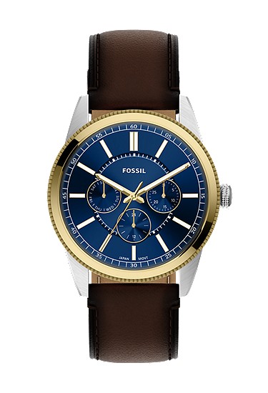 Pearson 42mm Multifunction Brown Leather Watch