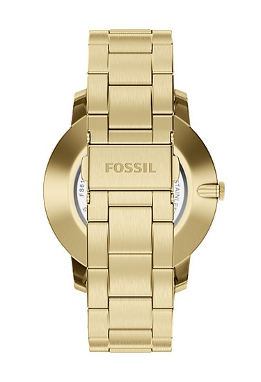 Minimalist 44mm Three-Hand Gold-Tone Stainless Steel Watch - Image 3