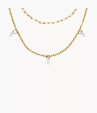 Ellis Shaky Glitz Gold-Tone Stainless Steel Multi-Strand Necklace