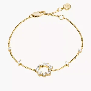 Ellis Mixed Shapes Gold-Tone Brass Station Bracelet