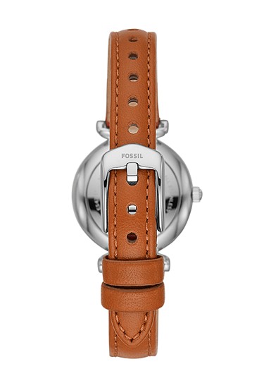 Carlie Mini 28mm Three-Hand Tan Leather Watch - Image 2