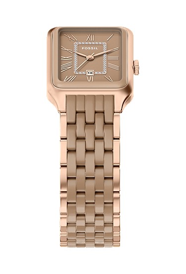 Raquel 26mm Three-Hand Date Rose Gold-Tone Stainless Steel & Salted Caramel Ceramic Watch - Image 5
