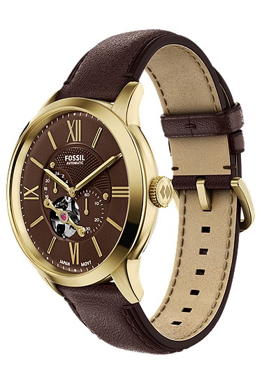 Townsman 44mm Automatic Brown Leather Watch - Image 7