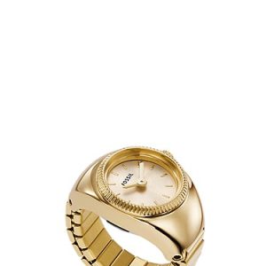 Watch Ring 15mm Two-Hand Gold-Tone Stainless Steel