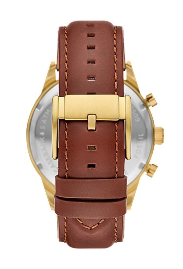 Flynn 48mm Chronograph Brown Leather Watch - Image 2