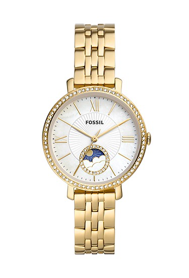 Jacqueline 36mm Sun Moon Multifunction Gold-Tone Stainless Steel Watch