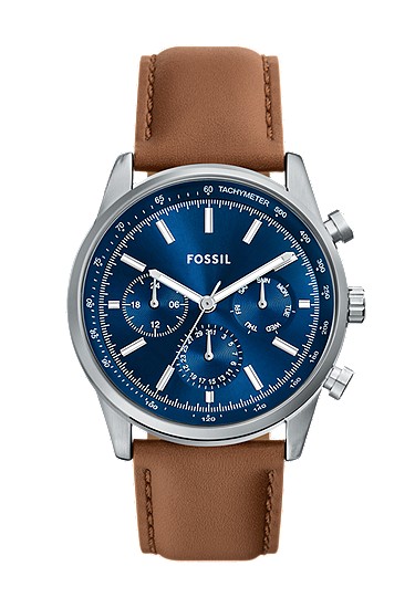 Sullivan 44mm Multifunction Brown Leather Watch