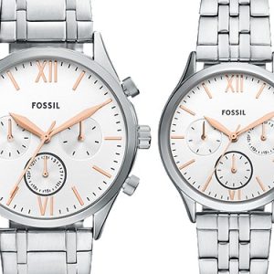 Fenmore 44mm Multifunction Silver-Tone Bracelet Watch Set
