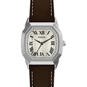 Harlow 33mm Three-Hand Brown Leather Watch