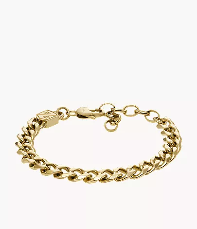 Ellis Core Chains Gold-Tone Stainless Steel Chain Bracelet