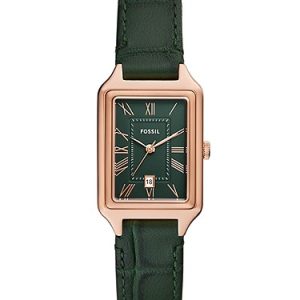 Raquel 23mm Three-Hand Date Green Croco LiteHide? Leather Watch