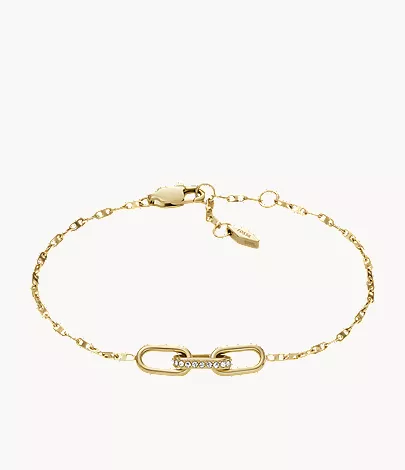 Heritage D-Link Gold-Tone Stainless Steel Chain Bracelet
