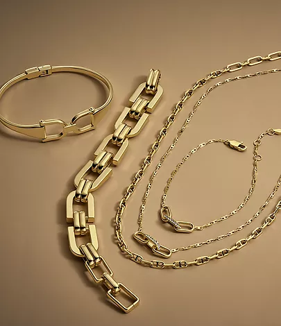 Heritage D-Link Gold-Tone Stainless Steel Chain Bracelet - Image 5