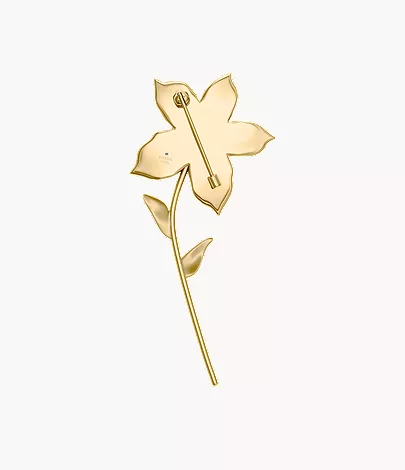 Sutton The Flower Collection Gold-Tone Stainless Steel Pin Brooch - Image 3
